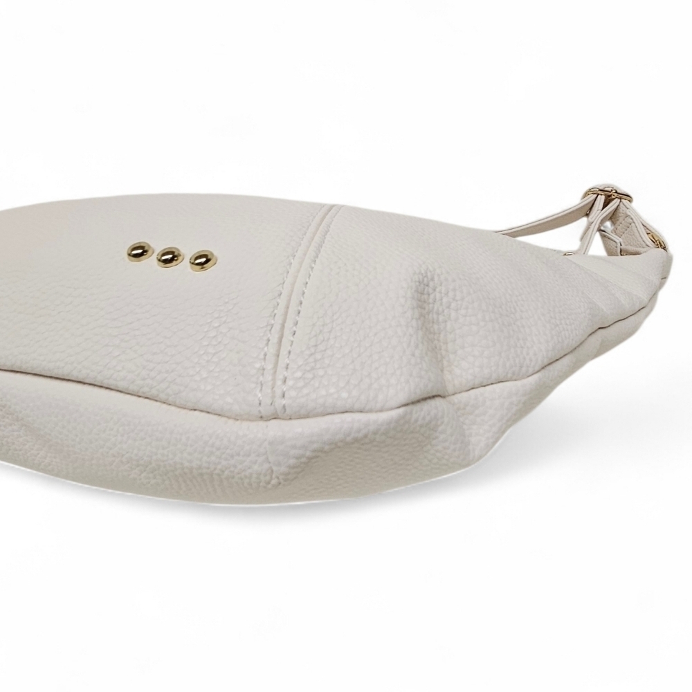 Pretty Simple Hattie Crescent Hobo Crossbody Bag With Braided Strap In Cream NWT - Picture 8 of 11